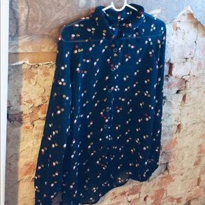 Tomboy Chic Button Down Blouse Size L